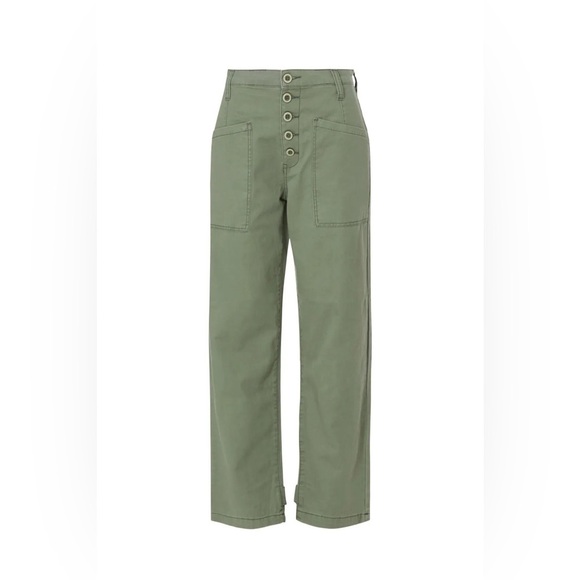 Pistola Tammy High Rise Trouser Utilitarian Button Fly Pants Colonel Army Green - Picture 3 of 15